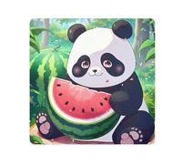 ODAWA Panno autoadesivo antigraffio per obiettivo della fotocamera, panda che mangia anguria, 45 x 45 cm, panno autoadesivo magico per fotocamera, obiettivo, laptop