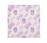 ODAWA Panno autoadesivo beige con fiori di lavanda, 55 x 55 cm, pellicola protettiva protettiva per fotocamera