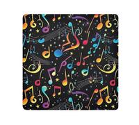 ODAWA Panno autoadesivo multiuso con note musicali colorate e stelle, 35,1 x 35,1 cm, panno magico per fotocamera, tablet, laptop