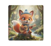 ODAWA Panno autoadesivo volpe che suona la chitarra protettiva per macchina fotografica Wrap Anti graffio attrezzature Wrap Storage Pouch 45 x 45 cm