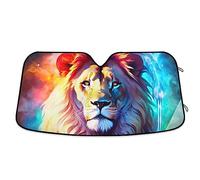 ODAWA Parasole per parabrezza auto con leone dipinto in colorato pieghevole parasole blocca i raggi UV per mantenere il veicolo fresco