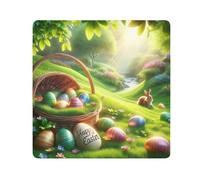 ODAWA Pellicola protettiva autoadesiva per obiettivo della fotocamera, motivo: coniglietto pasquale con uova colorate, 35 x 35 cm, Uova di Pasqua Verde, 13.8x13.8in, Uova di Pasqua Verde