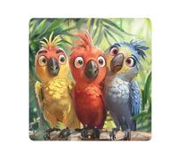 ODAWA Pochette magica per cosmetici, 55 cm, graziosa borsa in tessuto per trucchi, con pappagalli in stile cartone animato, autoadesiva, per elettronica