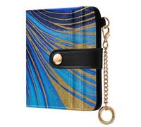 ODAWA Portamonete RFID floreale mandala viola multi slot per schede portafoglio con 7 slot per carte, Blu E Oro Marmo Pittura, Taglia unica, Portafoglio RFID