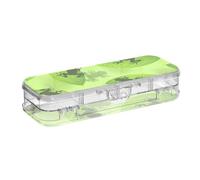 ODAWA Rana foglia verde matite scatole per la scuola doppio strato matita box 21,1 cm L x 7,6 cm W x 4,8 cm H