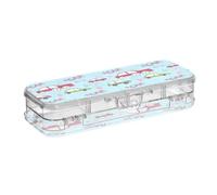 ODAWA Scatola organizer in plastica con cartoni animati blu astuccio rigido da viaggio 21,1 cm L x 7,6 cm L x 4,8 cm H