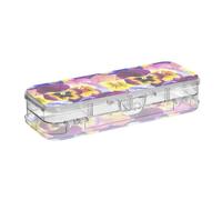 ODAWA Scatole colorate con motivo floreale trasparente con coperchio a scatto per viaggi, 21,1 cm di lunghezza x 7,6 cm di larghezza x 4,8 cm di altezza