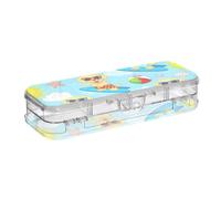 ODAWA Scatole di plastica per matite con simpatici cuccioli dorati, scatole di plastica per Classrrom 21,1 cm L x 7,6 cm W x 4,8 cm H