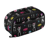 ODAWA Skeletons - Organizer per cancelleria scolastica con scomparti multipli, 21,1 x 7,9 x 12,4 cm