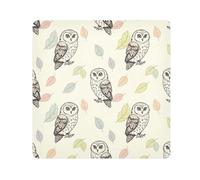 ODAWA Trousse per trucchi con gufi color pastello, in panno, autoadesiva, con panno adesivo, portatile, per viaggi, 35 x 35 cm