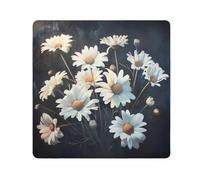 ODAWA Wildflower - Pellicola protettiva autoadesiva in tessuto, lavabile, per fotocamera, laptop, cosmetici, 35,1 x 35,1 cm, colore: bianco, Elegante margherita nera, 17.7x17.7in, Elegante margherita