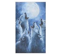 ODAWA Wolf Moon - Panni da cucina riutilizzabili per piatti, 45,7 x 76,2 cm, colore: Blu