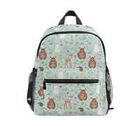 ODAWA Zaini scolastici per bambini simpatici animali della foresta zaino scuola per adolescenti 30,5 cm zaino per ragazzi ragazze, Carino animali della foresta menta, Medium