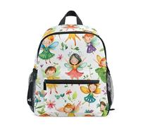 ODAWA Zaino per bambini con targhetta per nome, grazioso zaino per la scuola materna bianco con cinghia toracica per ragazze della scuola, Carino Fairies Bianco, Small