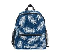 ODAWA Zaino per bambini con targhetta per nome, zaino per la scuola elementare blu piuma con cinturino toracico per la scuola bambini, Blu Piuma, Medium