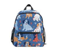 ODAWA Zaino per bambini con targhetta per nome, zaino prescolare con simpatico cane con cinturino toracico, zaino per la scuola per ragazza, Simpatici cani., Medium