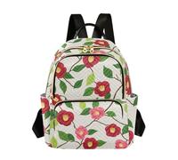 ODAWA Zaino trapuntato con farfalle sfumate e spallacci regolabili, da donna, alla moda, Camelia Fiori Bianco, Medium, Zaini Daypack