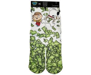 Odd Sox Calze Crew Uomo Family Guy Dollar Pour Bianco Taglia 6-13