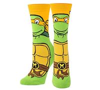 Odd Sox, Nickelodeon TMNT Teenage Mutant Ninja Turtles, 90's Cartoon, Fun Socks, Michelangelo, Large