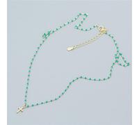 OdDdot Moda Religione Cristiano Faux Perla Rosario Collana per Le Donne Vergine Maria Gesù Croce Pendente Perline Lunghe Catene Gioielli