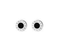 OdDdot Numeri Romani Classici Acciaio al Titanio Oro Rosa Argento Nero Orecchini Rotondi Lusso Leggero per Le Donne Gioielli alla Moda Regalo di Festa