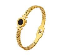 OdDdot Numeri Romani Classici Bracciale Charm Catena Oro Titanio Nero Acciaio per Donna Gioielli semplicità Trendy Bracciali Romantici