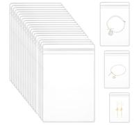 ODDerZZii 40 sacchetti per gioielli, trasparenti, PVC, con cerniera, impermeabili, trasparenti, chiusura lampo, 7*10cm