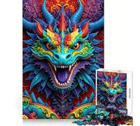 Ode al Drago Vibrante Puzzle da 1000 Pezzi per Adolescenti Puzzle Gioco Intellettuale Divertimento per la Famiglia Taglio di Qualità Elegante Regalo (38x26cm)
