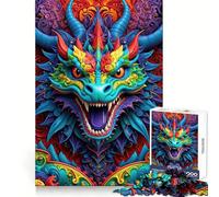 Ode al vibrante drago - Puzzle per adulti da 1000 pezzi - Gioco per allenare la mente, rilassante e divertente, un'attività artistica da assemblare, un regalo perfetto per le vacanze (38x52cm)