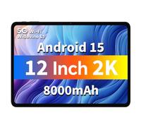 ODEA 【Tablet 12 Pollici 2K 2000x1200 IPS Display】 A12 Android 15 Tablets,8000mAh Batteria,12GB+128GB(4TB TF),Unisoc T606 Octa-Core A75 CPU 2Ghz,13MP/5G WiFi/BT 5.0/GPS/Face ID/Widevine L1