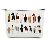 Odebyata Simpatica borsa per il trucco con razza di cavalli, borsa per cosmetici, varie razze di cavalli, borsa organizer per amanti dei cavalli, donne, uomini, ragazze, bestie, regalo di compleanno,