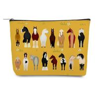 Odebyata Simpatica borsa per il trucco con razza di cavalli, borsa per cosmetici, varie razze di cavalli, borsa organizer per amanti dei cavalli, donne, uomini, ragazze, bestie, regalo di compleanno,