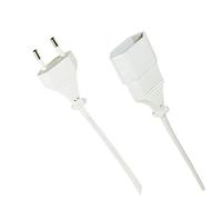 odedo Cavo di prolunga per cavo di alimentazione, CEE 7/16, spina di tipo C, spina europea su presa di tipo C, TV, PC, monitor, lampada per elettrodomestici, PS5 (2 m, bianco)