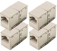 odedo®, set di 4 connettori LAN RJ45, cat. 6, per cavo di rete schermato STP, in metallo, accoppiamento inline