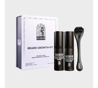 Odenson Beard Growth Kit - Siero per la Crescita della Barba Infuso con Complesso Capilia Longa e Aloe Vera per una Barba più Folta e Spessa - Derma Roller per la Crescita dei Peli del Viso per Uomini