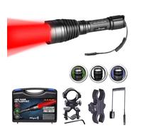 Odepro KL41 Plus Torcia LED Luminosa, Torce con LED Rosso, Verde, IR850, Bianco, Portata di 384m IP68 con Interruttore Remoto per Esterni, Campeggio, Escursionismo, Emergenze