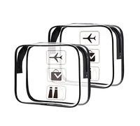 Oderra 2 Sacchetti Beauty Case Trasparente, TSA Borsa Viaggio per il Trasporto di liquidi, Beauty Case da Viaggio per Cosmetici, Donna/Uomo