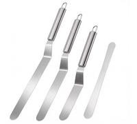 Oderra 4 Spatole Pasticceria Inox | Spatole Angolate Professionali. Ideali Per Torte, Crostate, Cupcake E Impasto. Utensili Da Cucina