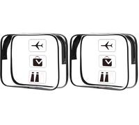 Oderra Borse da Valigia Trasparente, TSA Borsa viaggio per il trasporto di liquidi, Beauty case Impermeabile per Cosmetici, Donna/Uomo (Confezione da 2)