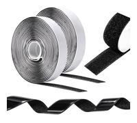 Oderra Feltro Adesivo Forte Biadesivo 8 M x 20 MM, Hook Loop Autoadesivo, Nastro Adesivo a Strappo per Cornici, Zanzariere, Tappeti, Fai Da Te (Nero)