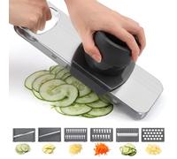 Oderra Mandolina per Verdure con 6 Lame, Taglia Verdure Manuale Multifunzionale in Acciaio Inox, Affetta Verdure per Cetrioli, Patate, Cipolle, Grattugia Julienne