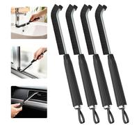 Oderra Spazzola Per La Pulizia Delle Fessure Con Setole Dure, 3 mm Spazzola Pulizia Fessure Per Doccia Cucina Bagno, Spazzole Per Pulire Fughe E Angoli Stretti (4 Pezzi, Nero)