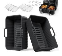 Oderra Teglie in Silicone per Friggitrice ad Aria, Set da 6 Accessori e Contenitori Antiaderenti, Compatibili con Ninja Philips Moulinex Cosori, per Cottura Sana, Lavabili e Facili da Pulire