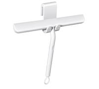 Oderra Tira acqua da doccia, tergivetro per doccia, tiraacqua vetri doccia - in silicone 21 cm, bianco, con gancio, senza aloni per vetri, pareti doccia e specchi