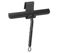 Oderra Tira acqua da doccia, tergivetro per doccia, tiraacqua vetri doccia - in silicone 21 cm, nero, con gancio, senza aloni per vetri, pareti doccia e specchi