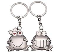 ODETOJOY 2 pezzi Ti amo puzzle portachiavi coppia per lui e il suo cuore metallo portachiavi bacio per ragazzi e ragazze (Coppia di rane)