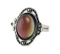 ODETOJOY Anello Temperatura Sensibile - Cambia Colore con il Tuo Umore, Tracciato Decorativo, Regalo per Donne, Accessorio Fashion Moderno