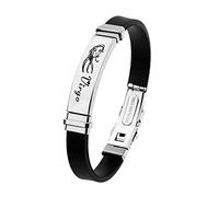ODETOJOY Nera Costellazione Scorpione Bracciale uomo acciaio inossidabile segno zodiacale 12 Zodiaci bracciali Silicone astrologia oroscopo (Virgo)