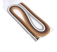ODETOJOY Set di strisce di carta multicolore per quilling, 6 colori sfumati, lunghezza 53,3 cm, larghezza 10 mm, strisce per quilling fai da te assortite (marrone)