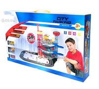 ODG Garage Gioco per Bambini con Macchinine e Pista Automobili Giocattolo 3 Piani con Accessori